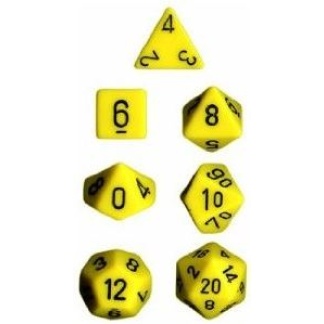 Chessex: Opaque - Polyhedral Yellow/black 7-Die Set