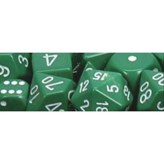 Chessex: Opaque - Polyhedral Green/white 7-Die Set