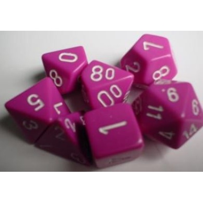 Chessex: Opaque - Polyhedral Light Purple/white 7-Die Set