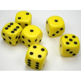 Chessex: Opaque - 16Mm D6 Yellow/Black Dice Block (12 Dice)