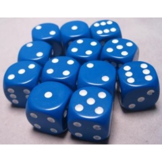 Chessex: Opaque - 16Mm D6 Blue/White Dice Block (12 Dice)