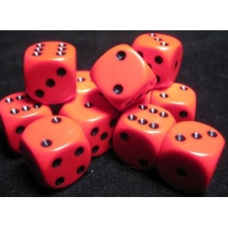 Chessex: Opaque - 16Mm D6 Red/Black Dice Block (12 Dice)