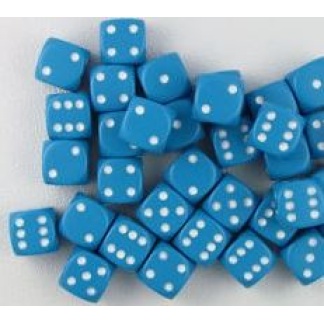 Chessex: Opaque - 12mm d6 Light Blue/white Dice Block (36 Dice)