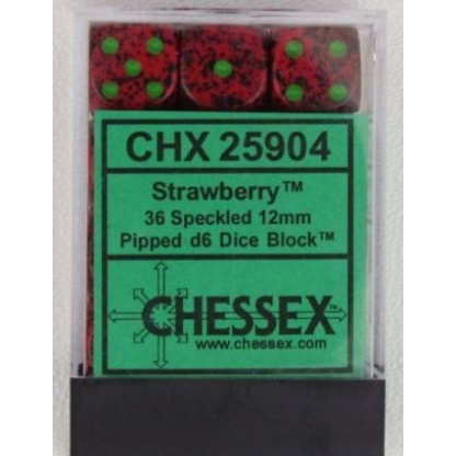 Chessex: Speckled - 12mm d6 Strawberry Dice Block (36 Dice)