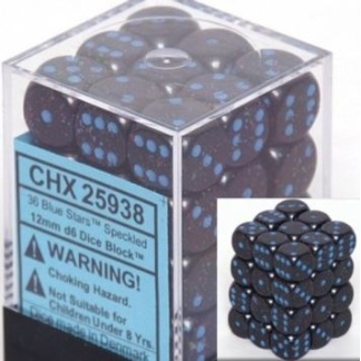 Chessex: Speckled - 12mm d6 Blue Stars Dice Block (36 Dice)