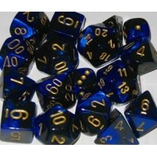 Chessex: Gemini - Polyhedral Blue-Gold/white 7-Die Set