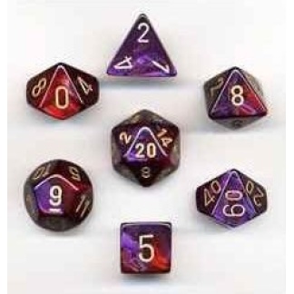 Chessex: Gemini - Polyhedral Purple-Red/gold 7-Die Set