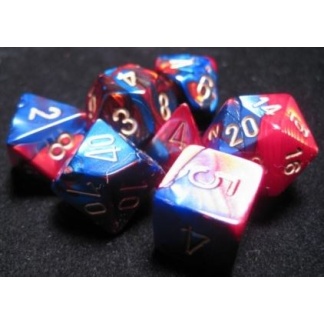 Chessex: Gemini - Polyhedral Blue-Red/gold 7-Die Set