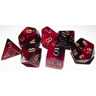 Chessex: Gemini - Polyhedral Black-Red/gold 7-Die Set