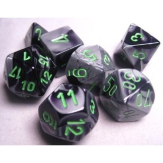 Chessex: Gemini - Polyhedral Black-Grey/green 7-Die Set