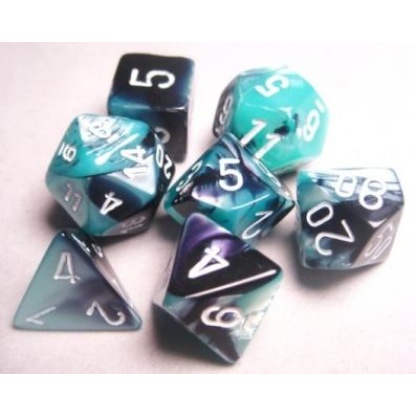 Chessex: Gemini - Polyhedral Black-Shell/white 7-Die Set