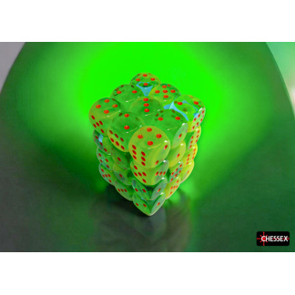 Chessex: Gemini - 12mm d6 Plasma Green-Teal/orange Luminary Dice Block (36 Dice)