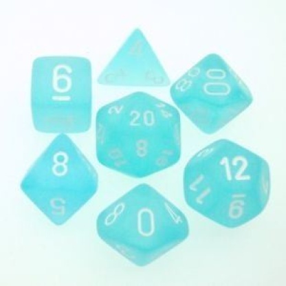 Chessex: Frosted - Polyhedral Teal/white 7-Die Set