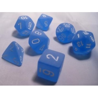 Chessex: Frosted - Polyhedral Blue/white 7-Die Set