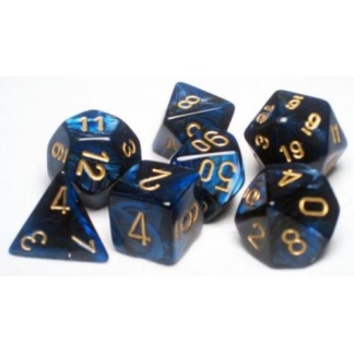 Chessex: Scarab - Polyhedral Royal Blue/gold 7-Die Set