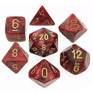 Chessex: Vortex - Polyhedral Burgundy/gold 7-Die Set