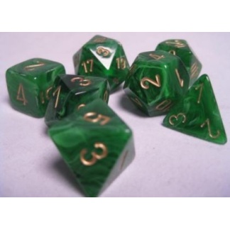 Chessex: Vortex - Polyhedral Green/gold 7-Die Set