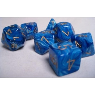Chessex: Vortex - Polyhedral Blue/gold 7-Die Set