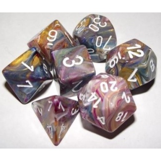 Chessex: Festive - Polyhedral Carousel/white 7-Die Set