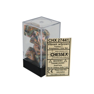 Chessex: Festive - Polyhedral Vibrant/brown 7-Die Set