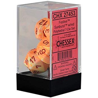 Chessex: Festive - Polyhedral Sunburst/red 7-Die Set