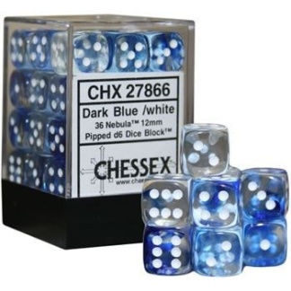 Chessex: Nebula - Polyhedral Dark Blue/white 7-Die Set