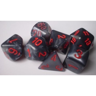 Chessex: Velvet - Polyhedral Black/red 7-Die Set