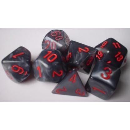 Chessex: Velvet - Polyhedral Black/red 7-Die Set