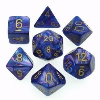 Chessex: Lustrous - Polyhedral Purple/gold 7-Die Set
