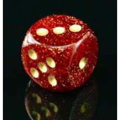 Chessex: Glitter - Polyhedral Ruby/gold 7-Die Set