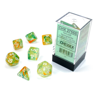 Chessex: Nebula - Polyhedral Spring/white Luminary 7-Die Set