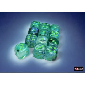 Chessex: Borealis - 16Mm D6 Kelp/Light Green Luminary Dice Block (12 Dice)