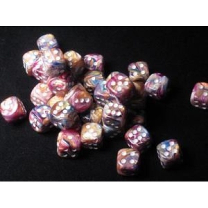 Chessex: Festive - 12mm d6 Carousel/white Dice Block (36 Dice)