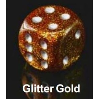 Chessex: Glitter - 12mm d6 Gold/silver Dice Block (36 Dice)