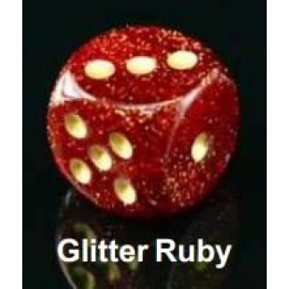 Chessex: Glitter - 12mm d6 Ruby/gold Dice Block (36 Dice)