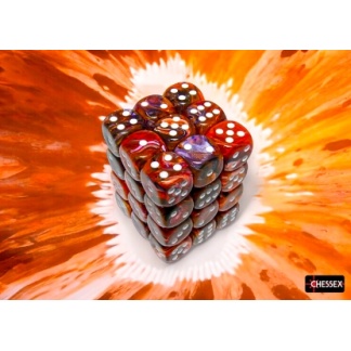 Chessex: Festive - 12mm d6 Symphony/white Dice Block (36 Dice)