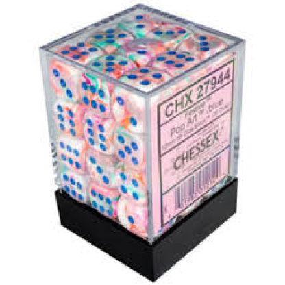 Chessex: Festive - 12mm d6 Pop Art/blue Dice Block (36 Dice)