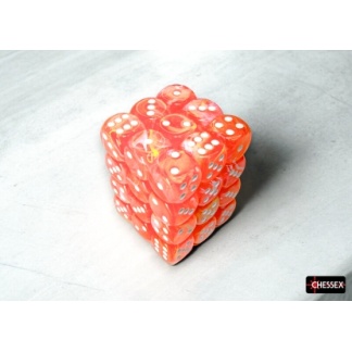 Chessex: Festive - 12mm d6 Dahlia/white Dice Block (36 Dice)