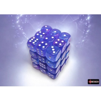 Chessex: Nebula - 12mm d6 Aura/white Luminary Dice Block (36 Dice)