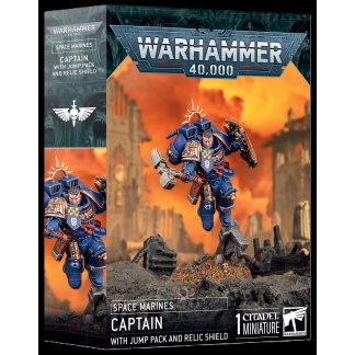 Warhammer 40K: Space Marines Captain W/Jump Pack & Relic Shield