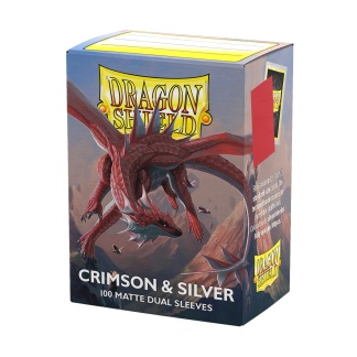 Dragon Shield: Dual Matte - Standard - Crimson / Silver (100ct)