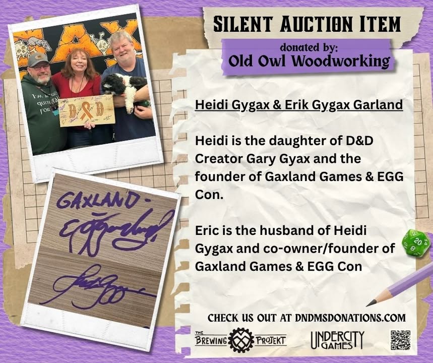 Old Owl Gaming: D&D & MS Branded Wooden DM Screen (Illustrated & Autographed) - Image 14