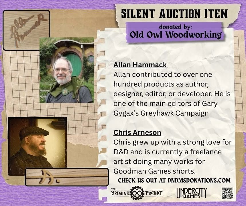 Old Owl Gaming: D&D & MS Branded Wooden DM Screen (Illustrated & Autographed) - Image 16