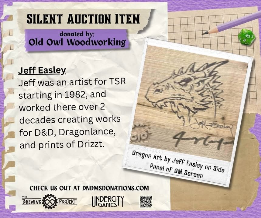 Old Owl Gaming: D&D & MS Branded Wooden DM Screen (Illustrated & Autographed) - Image 17