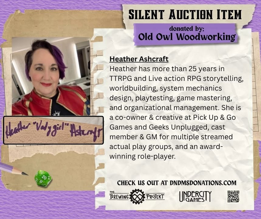 Old Owl Gaming: D&D & MS Branded Wooden DM Screen (Illustrated & Autographed) - Image 18