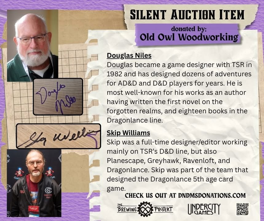 Old Owl Gaming: D&D & MS Branded Wooden DM Screen (Illustrated & Autographed) - Image 5