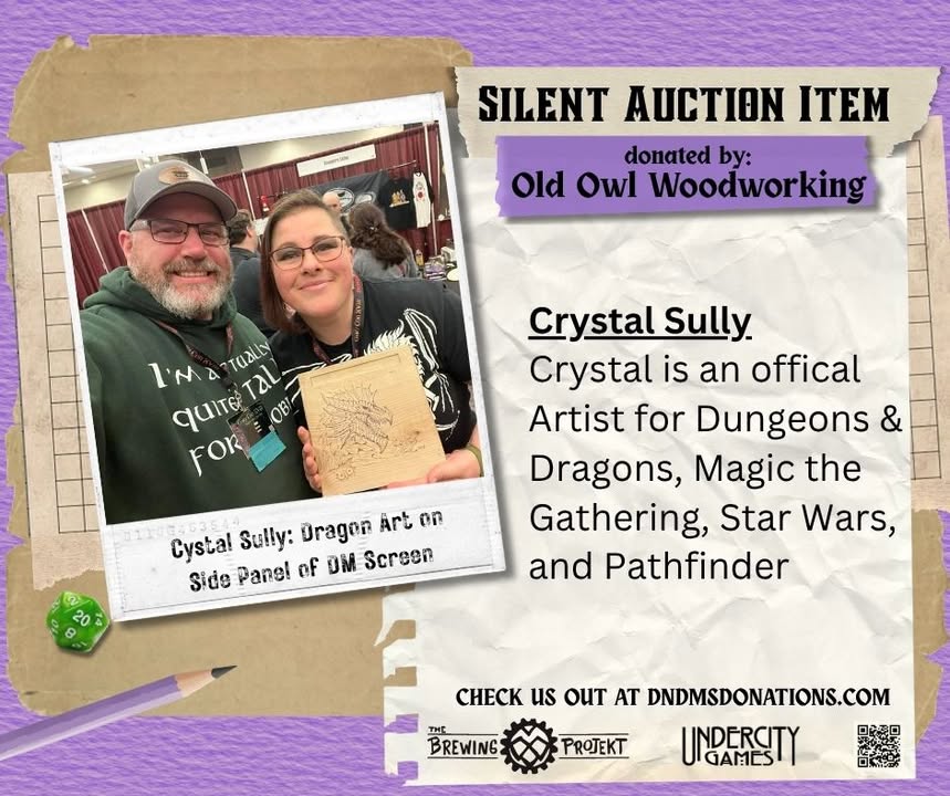Old Owl Gaming: D&D & MS Branded Wooden DM Screen (Illustrated & Autographed) - Image 10